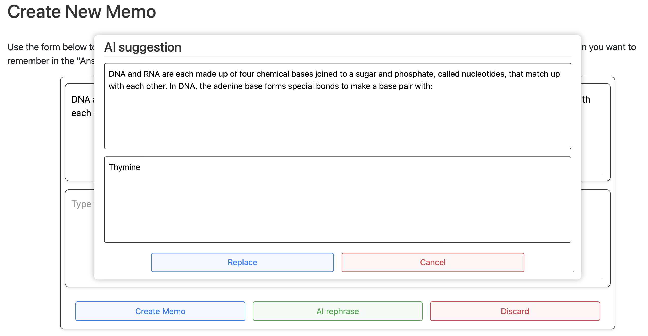 Create Memo Window