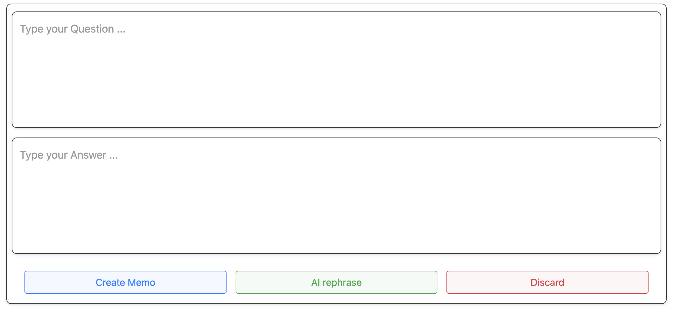 Create Memo Window